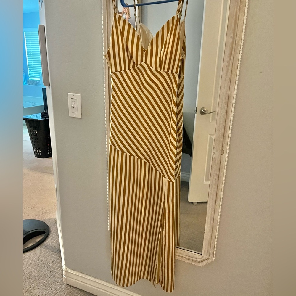 Brown & Cream Striped Dress